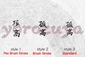 Maverick in Japanese Kanji Symbol Simple Word Tattoo For Neck, Forearm and Arm. Style Comparison Vertical