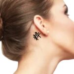 simple single word tattoo behind Ear deep meaning