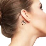 Simple one word Kanji Tattoo for Female behind The Ear