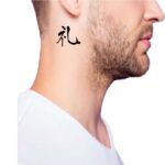 Kanji Symbol for Respect,Politeness for Tattoo on side neck