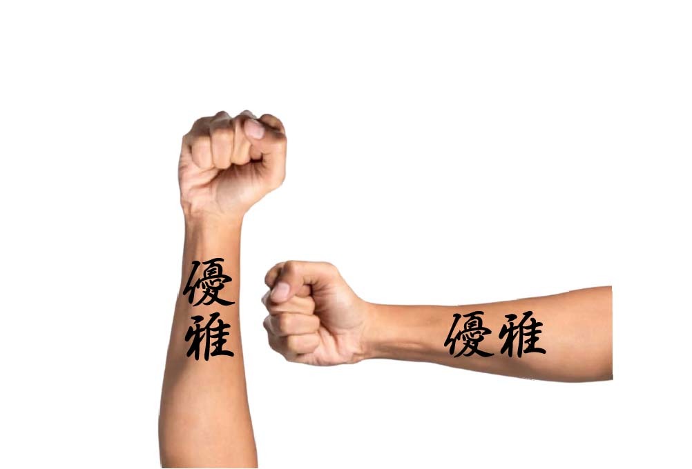 Endurance in Chinese Japanese Kanji Temporary Tattoo Sticker - OhMyTat