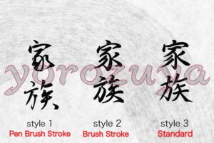 Family in Japanese Kanji Symbol Simple Word Tattoo For Neck, Style Comparison Vertical