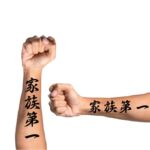 Family First in Japanese Kanji Symbols for Tattoo Forearm