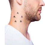 5 elements of nature for Japanese Kanji Tattoo Neck