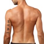 Family First in Japanese Kanji Symbols for Tattoo tricep