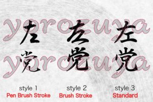 Japanese Kanji Tattoo idea Left Handed Vertical Direction