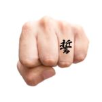 Meaningful Letter Symbol Knuckle Tattoo
