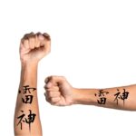 Japanese Letter Tattoo Idea - Raijin (The god of thunder) on Forearm
